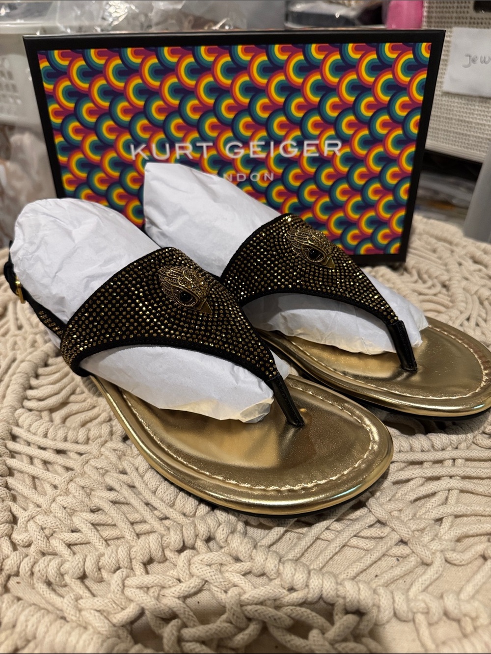 NIB Kurt Geiger slingback flat sandals 7.5.